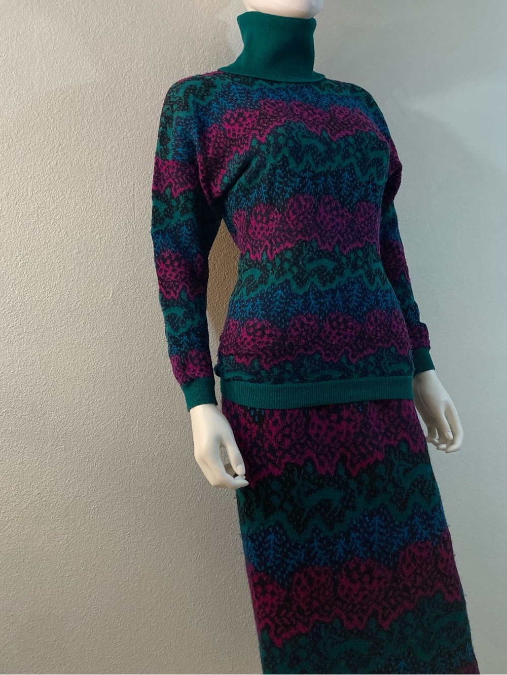 Missoni Knit Set Vintage 1980’s Wool Sweater Skirt Set for Neiman Marcus Italy